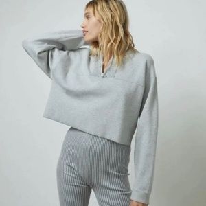 LUNYA COZY COTTON SILK ZIP PULLOVER Brand New Size XS
